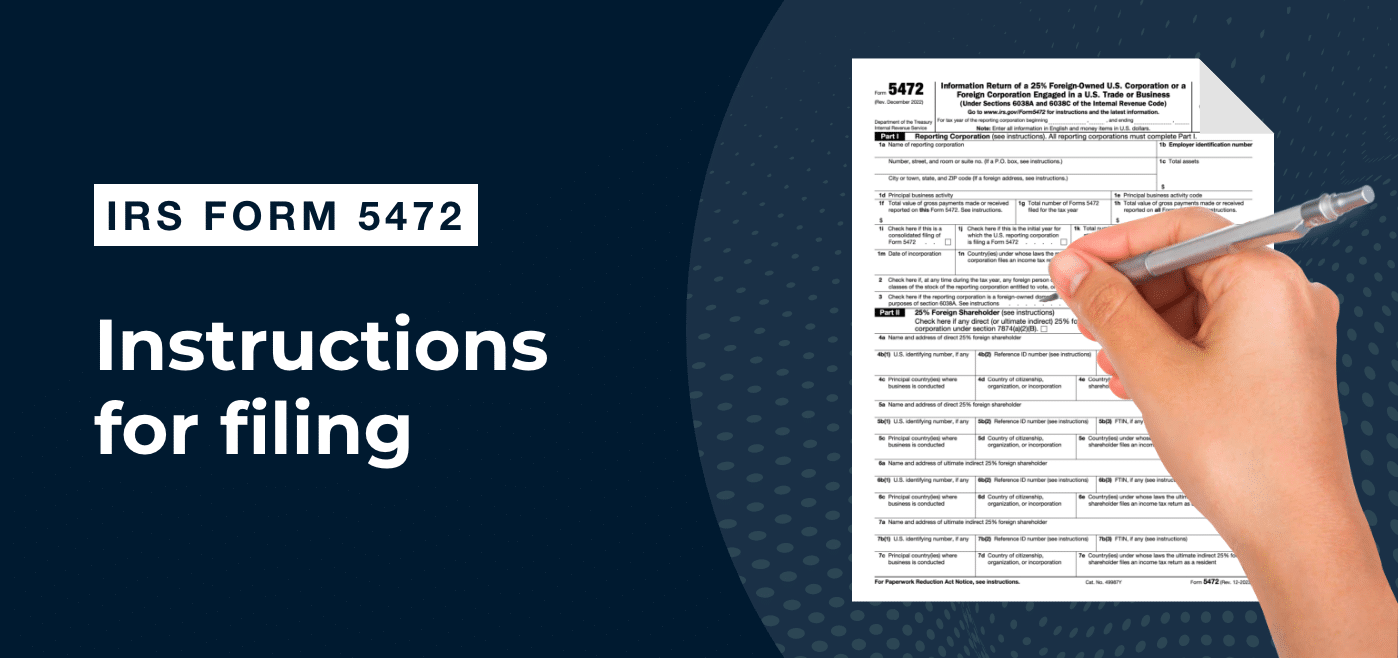 blog cover image for IRS form 5472 instructions for filing