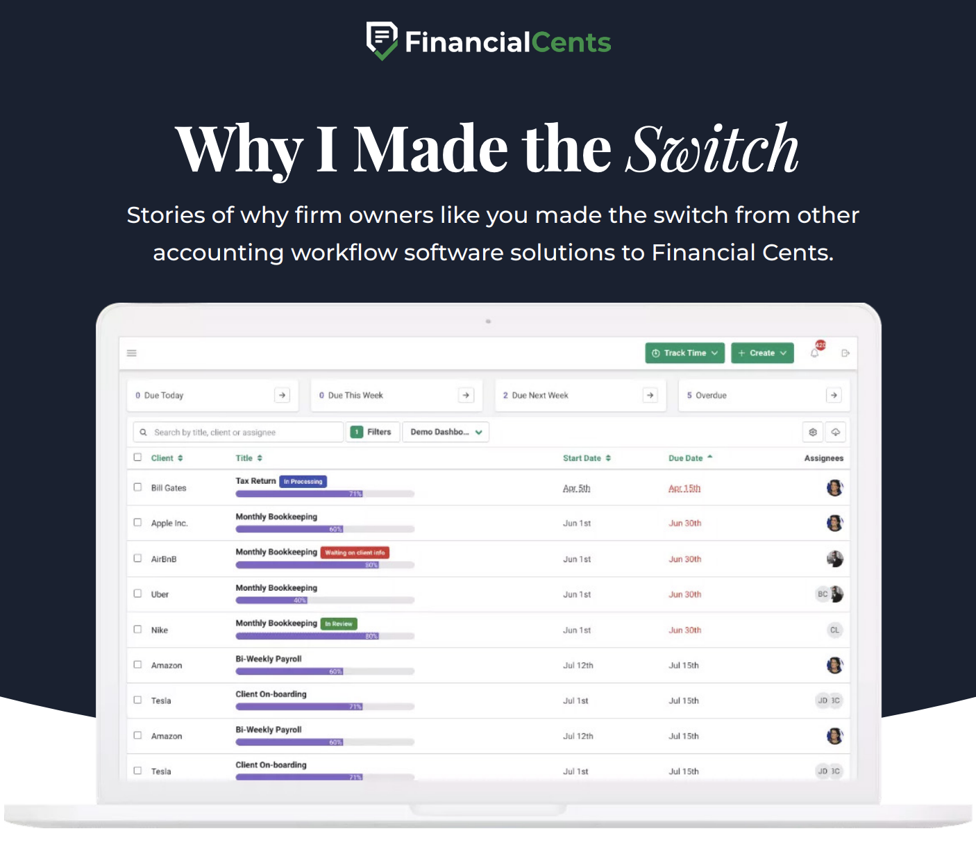 why firm owners made the switch from other accounting workflow software solutions to Financial Cents