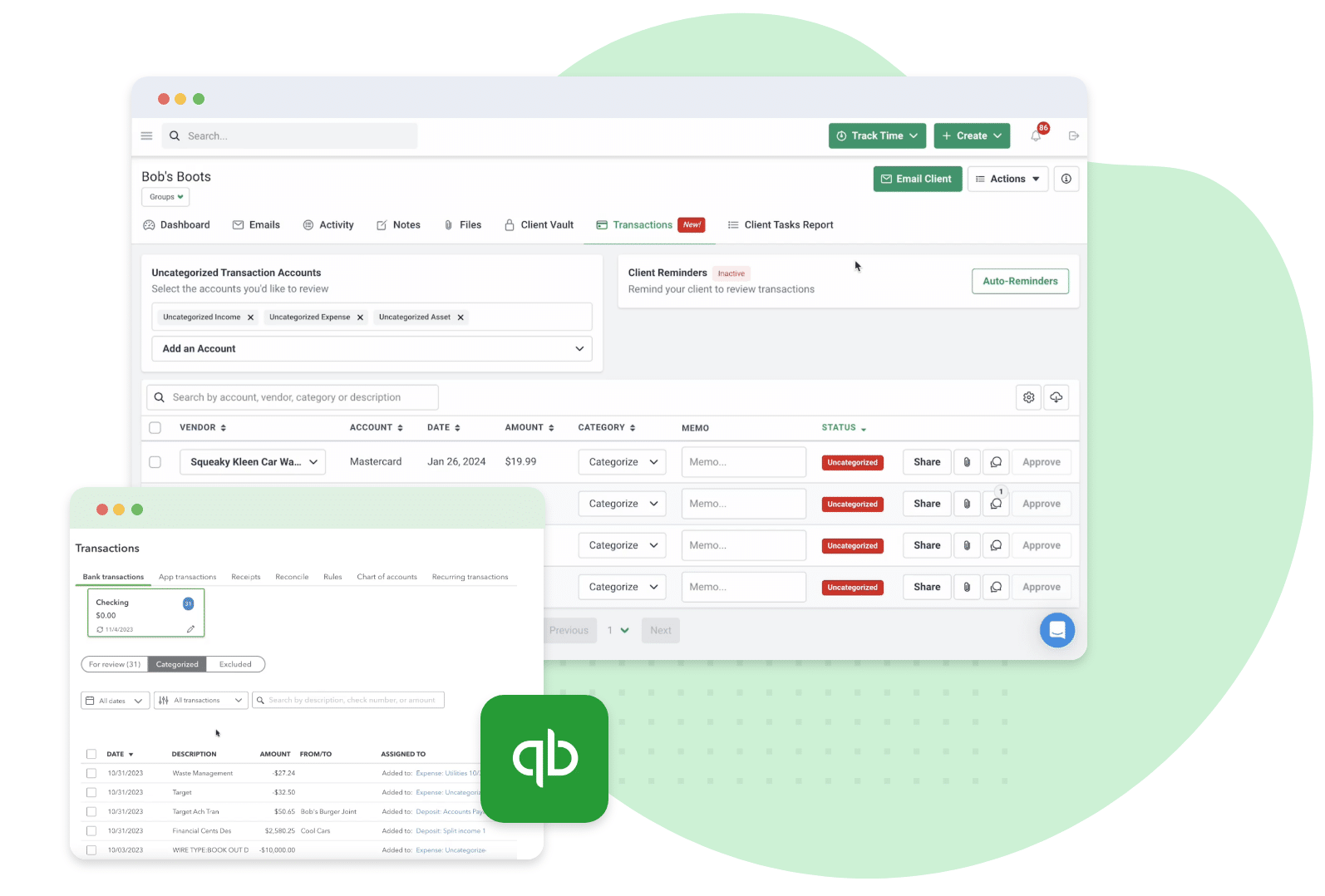 Auto-Pull Uncatergorized Transactions From Quickbooks Online