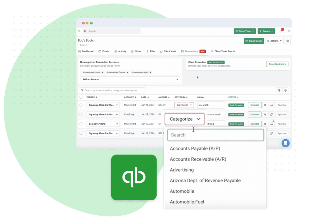 Easily Categorize Your Transactions Within Financial Cents And Push Uncategorized Transactions To Quickbooks