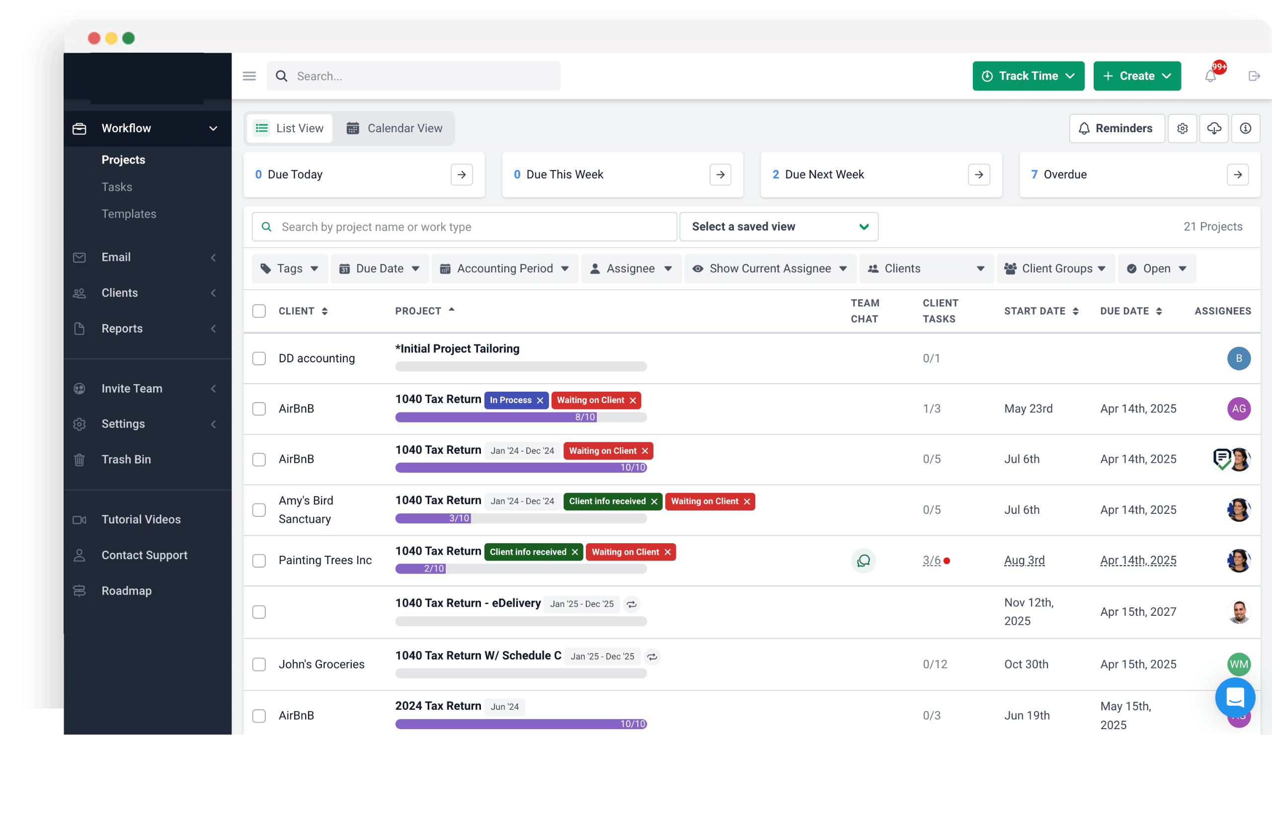 Tax practice management tool overview