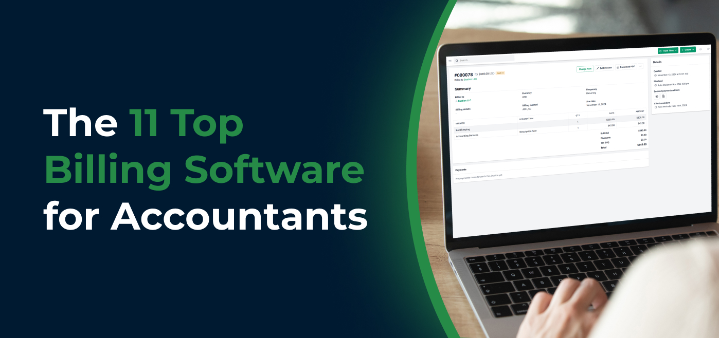 blog cover image for the 11 top accounting billing software
