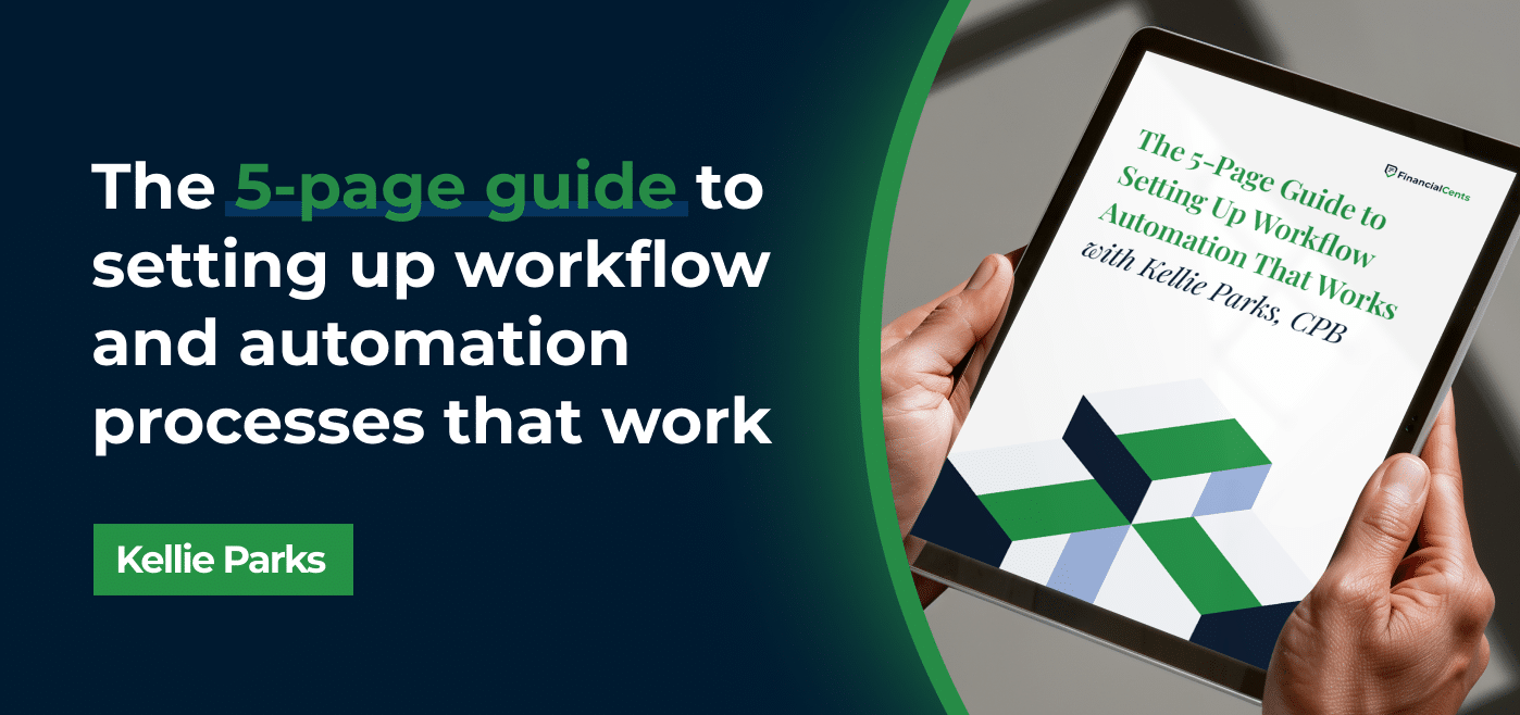 ebook cover image for 5-Page Guide to Setting Up Workflow Automation That Works With Kellie Parks, CPB