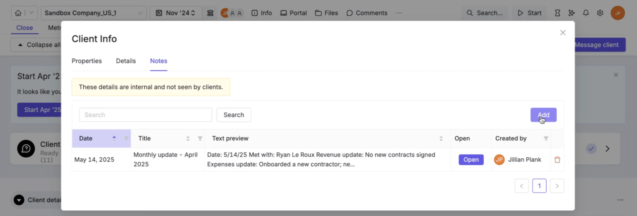 client info module in Double