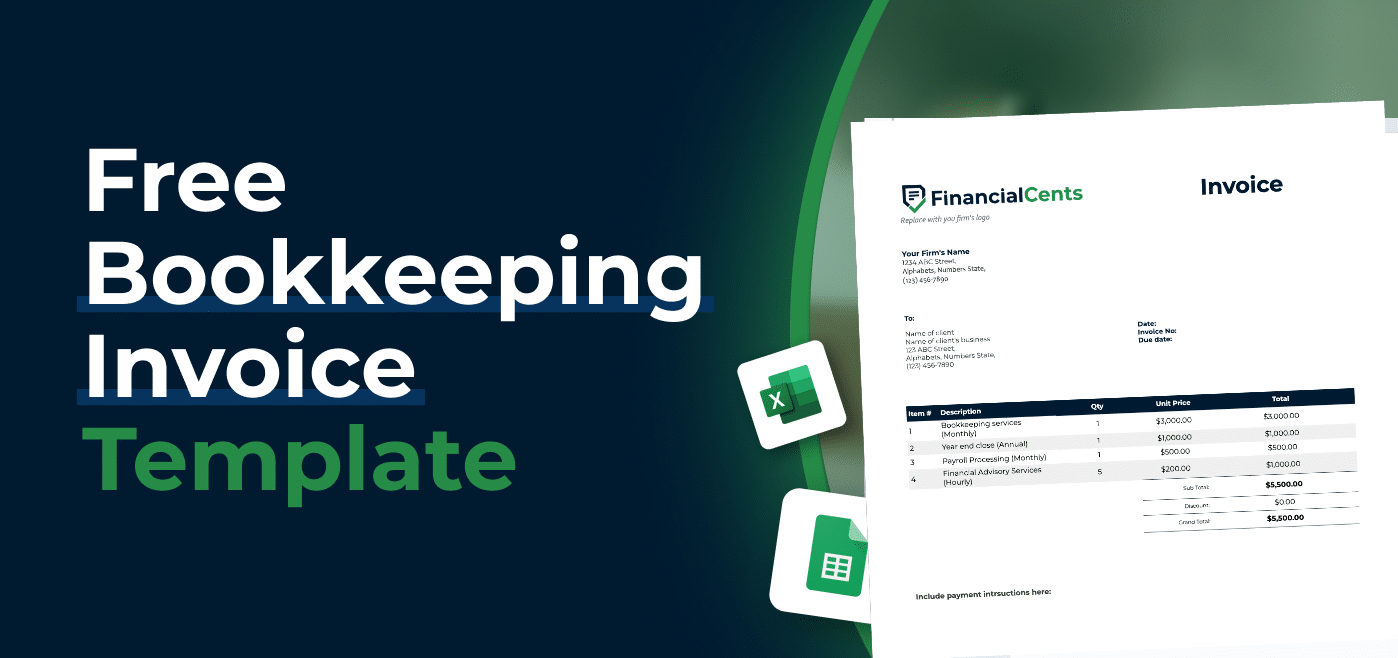 blog cover image for Free Bookkeeping Invoice Template (Excel + Google Sheets)