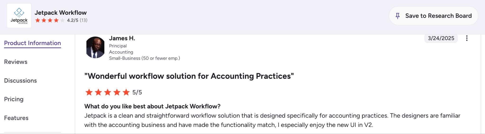 review of Jetpack workflow by James H.