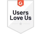 g2-users-love-us A white and gray badge with the G2 logo at the top and bold black Users Love Us text in the center. A faint gray star appears near the bottom, highlighting it as a trusted alternative to TaxDome.