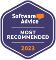 sa-most-recommended A purple badge with the text Software Advice Most Recommended 2023 in white and orange, highlighting a top taxdome alternative recommendation for software in 2023.