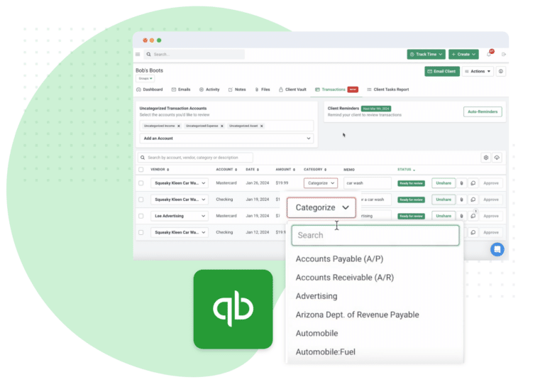Easily categorize your transactions within Financial Cents and push uncategorized transactions to QuickBooks 768x545 1
