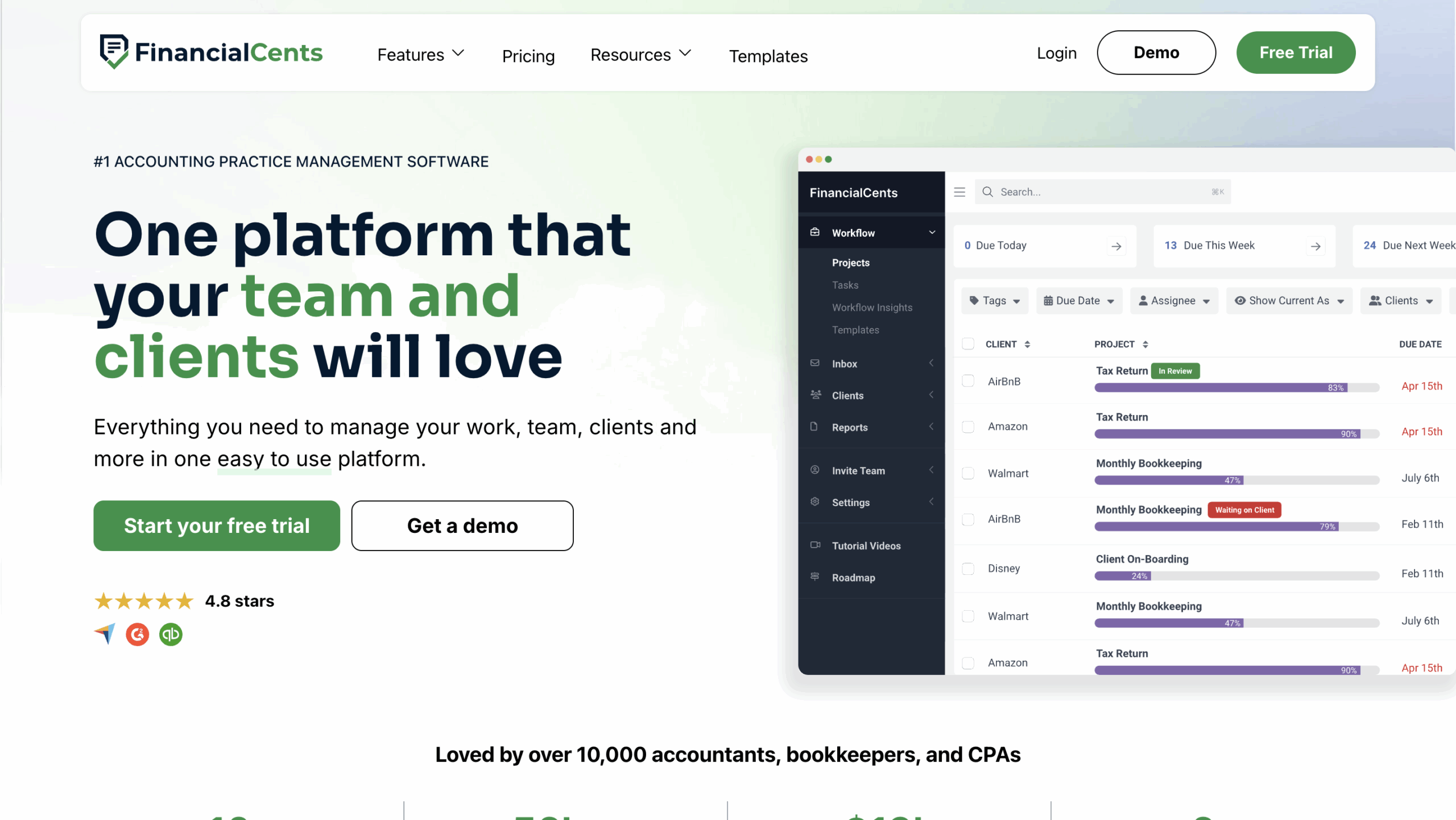 accounting practice management software - financial cents