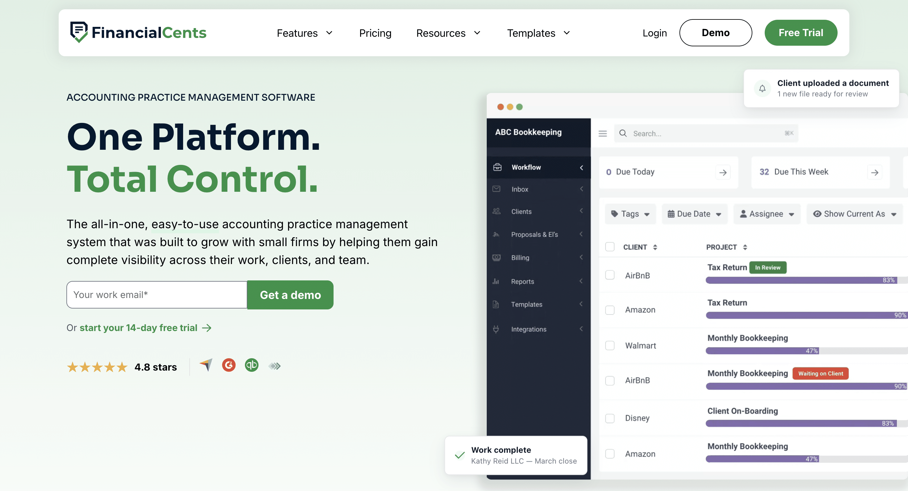 snapshot of Financial Cents homepage
