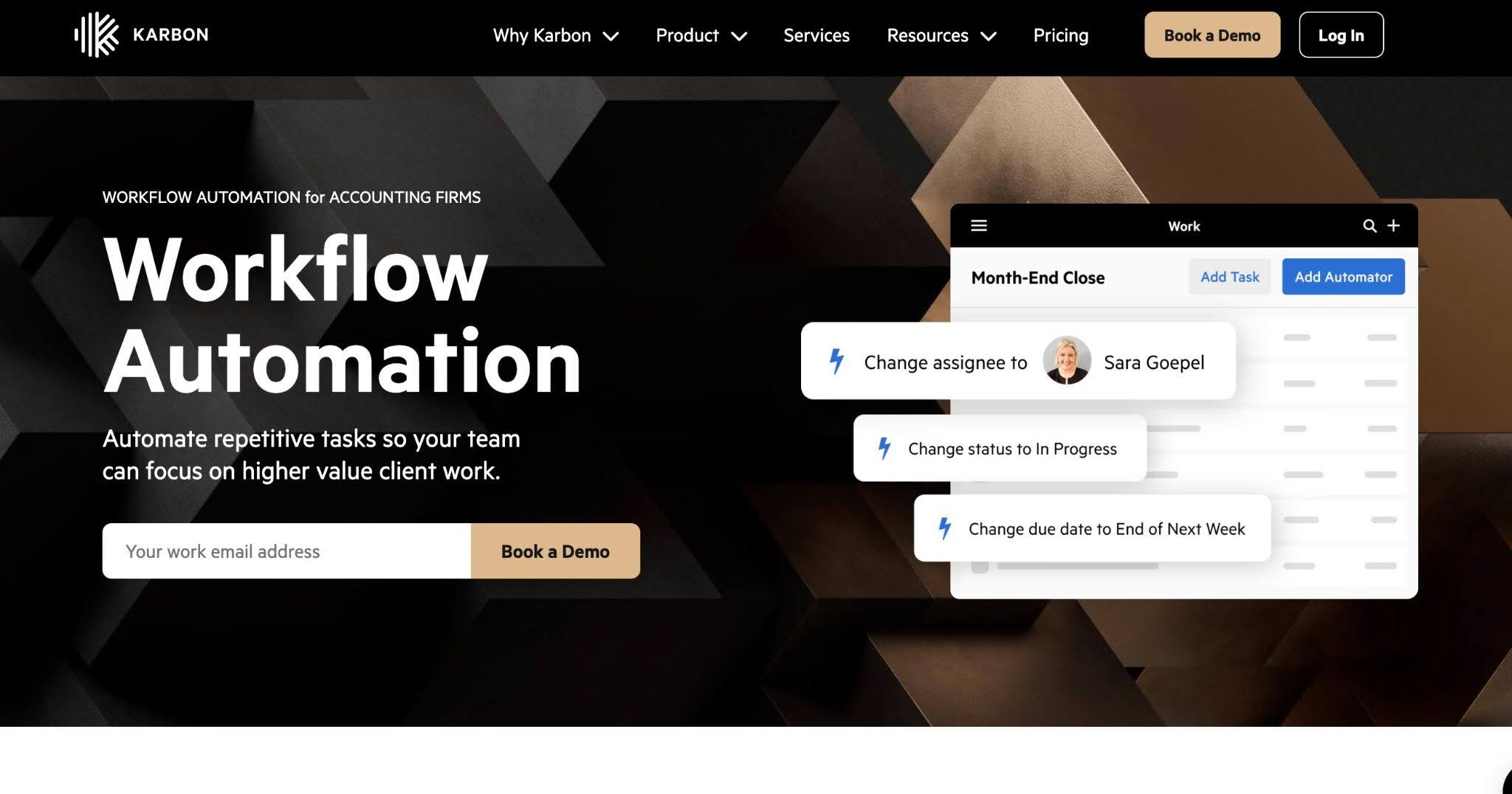 Karbon's workflow automation feature