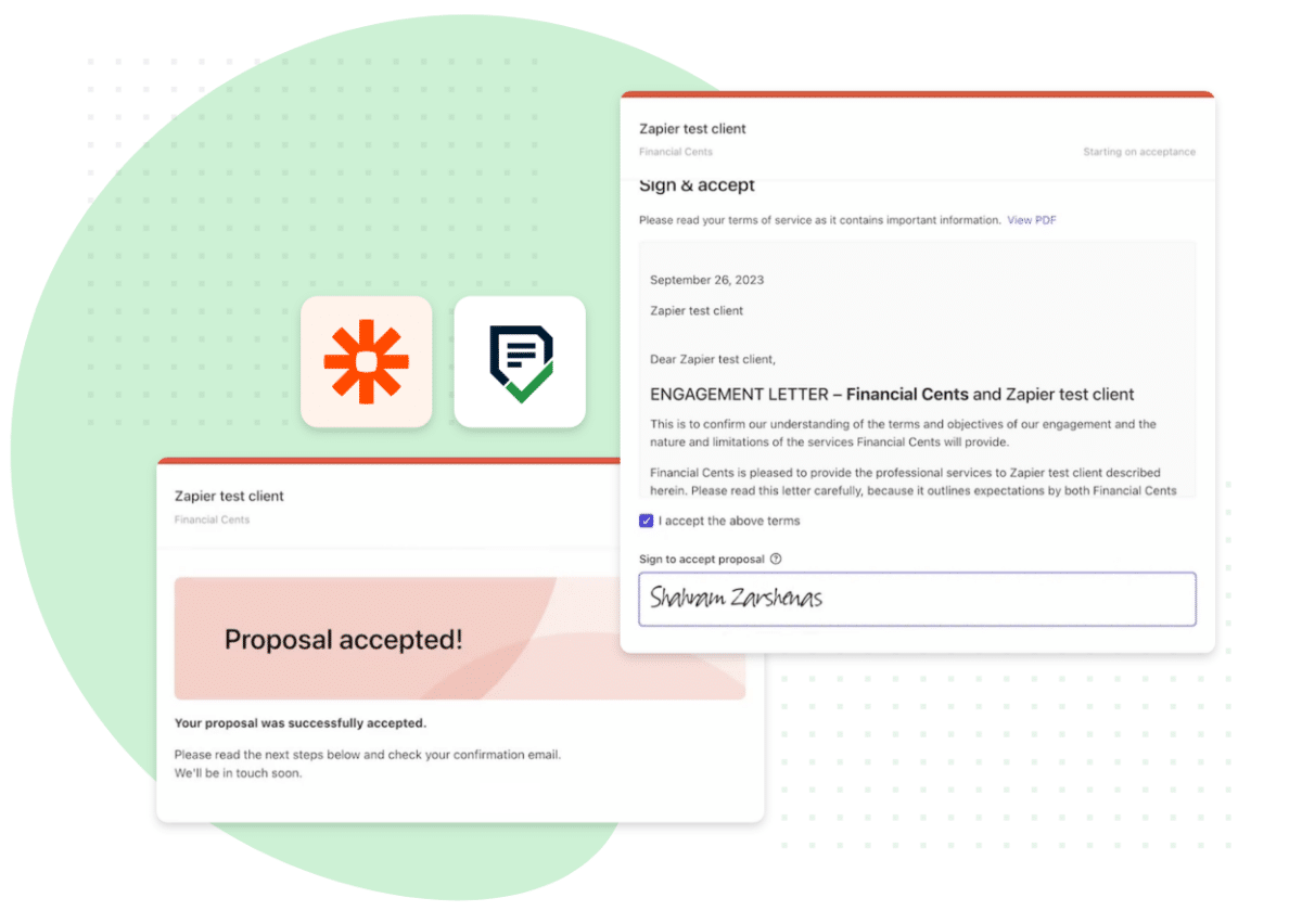 Automatically create a client in Financial Cents after a signed proposal