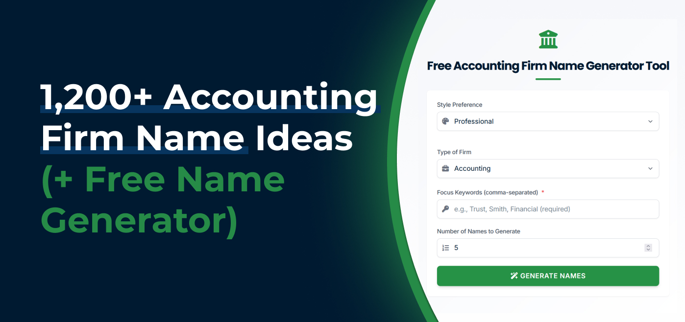 blog cover image for 1,200+ Accounting Firm Name Ideas (+ Free Name Generator)