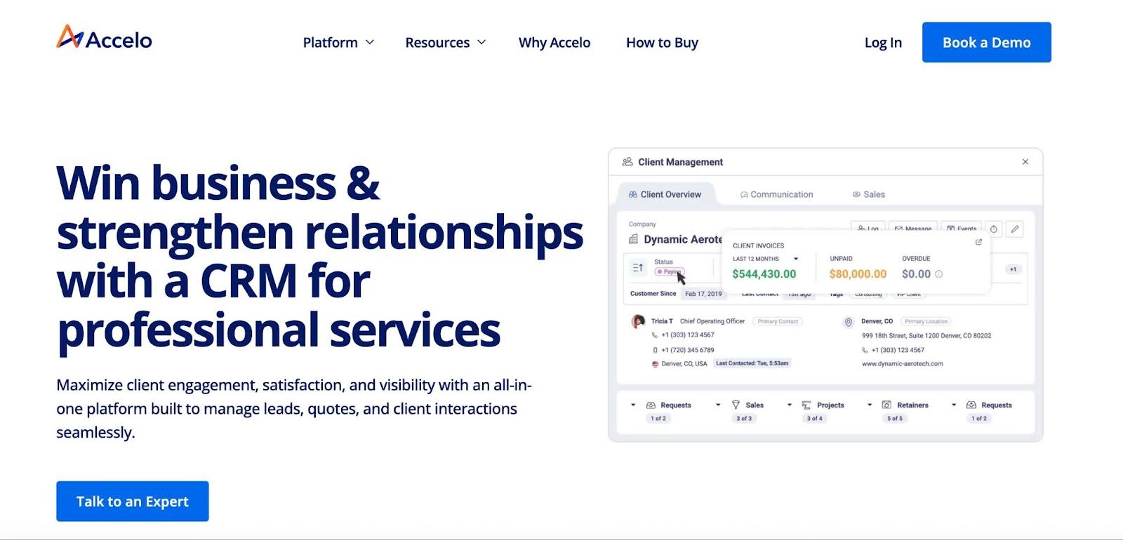 accelo crm overview