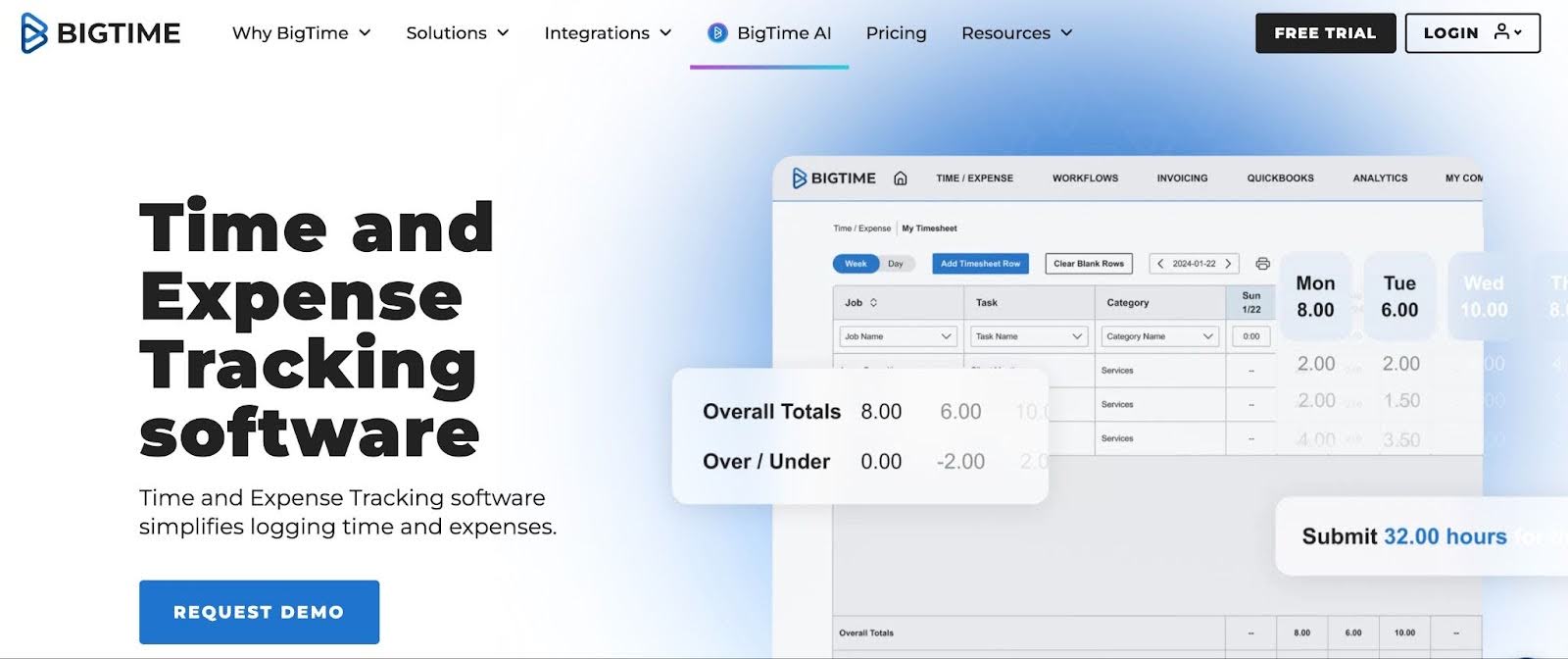 bigtime time and expense tracking software