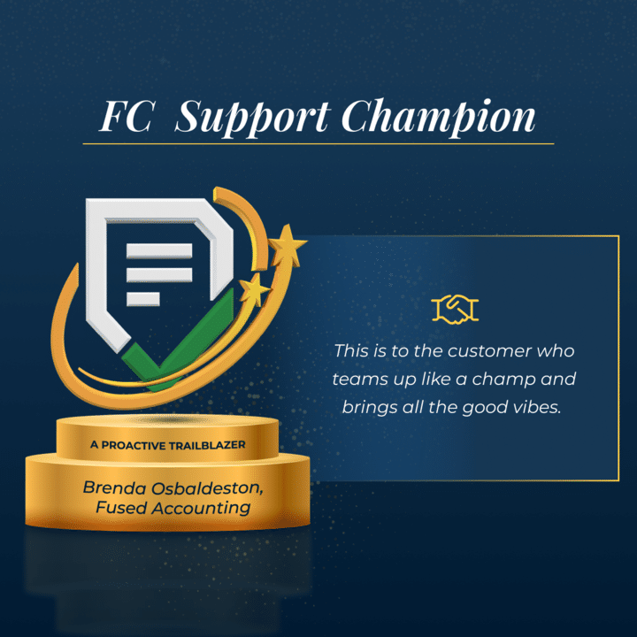 FC Support Champion: Brenda Osbaldestan, Fused Accounting