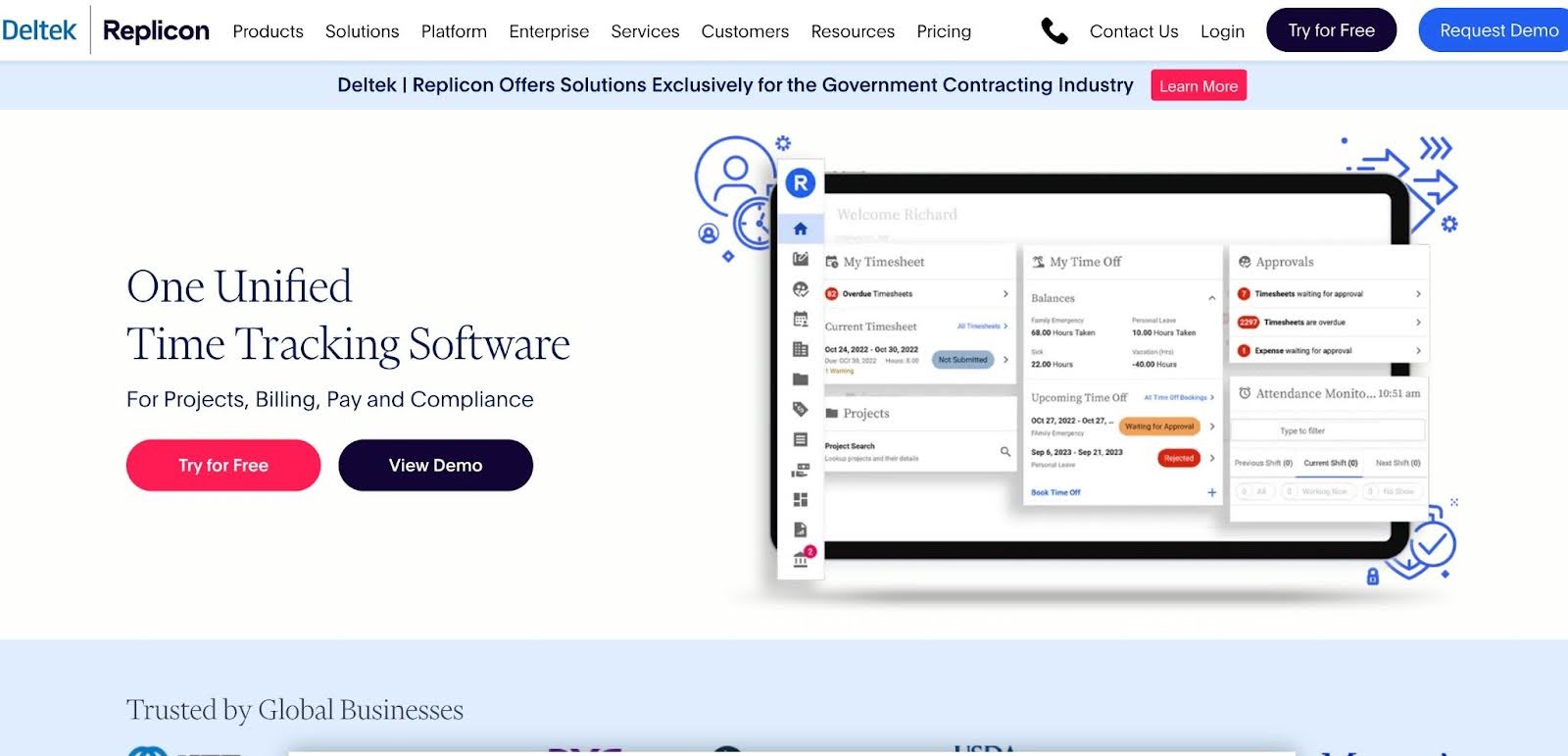 replicon unified time tracking software for accounting