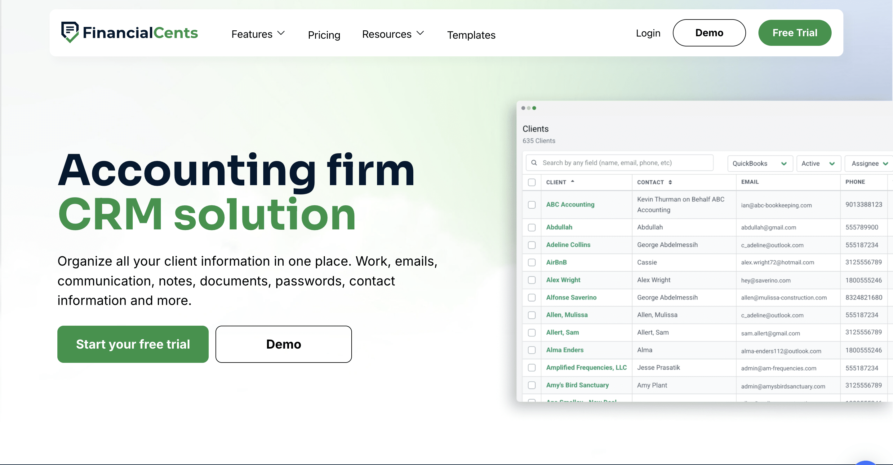 accounting crm software for project management