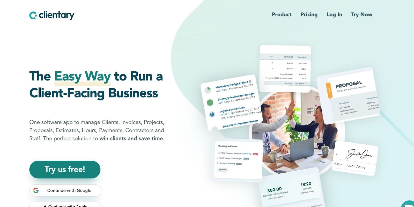 clientary invoicing and time tracking app