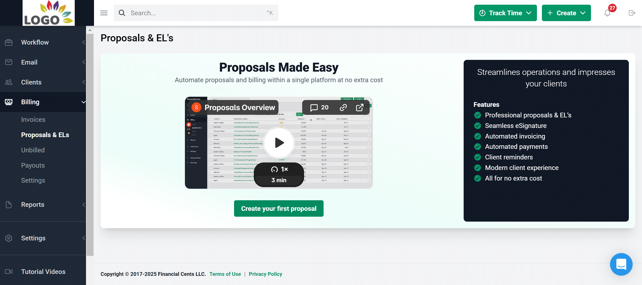 Financial Cents proposals feature