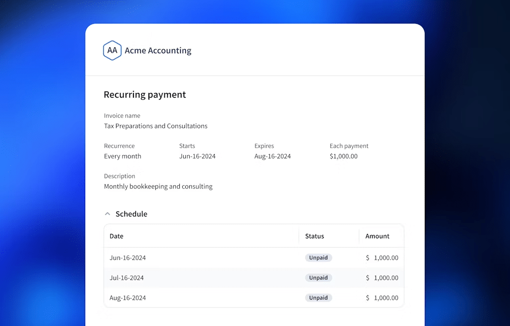 an overview of taxdome's payment dashboard