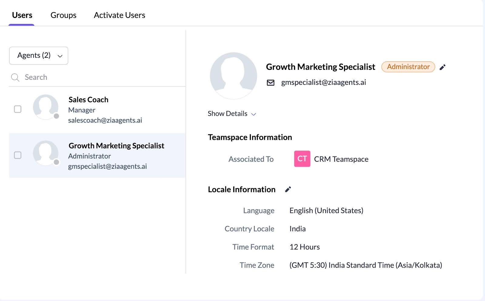 zoho client dashboard