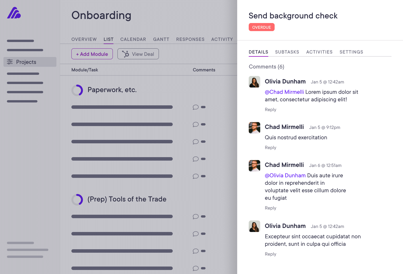 onramp dashboard overview