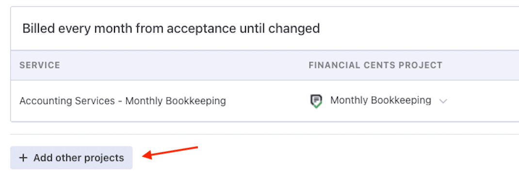 adding other projects to a proposal