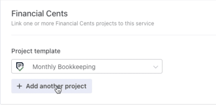 adding more projects from Financial Cents to a service in Ignition