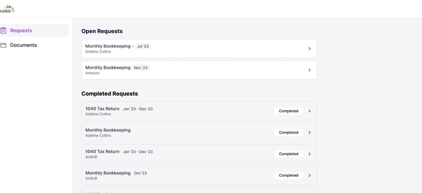 Your client's view of the the client portal