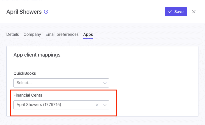 Editing already mapped or imported client from Financial Cents in Ignition