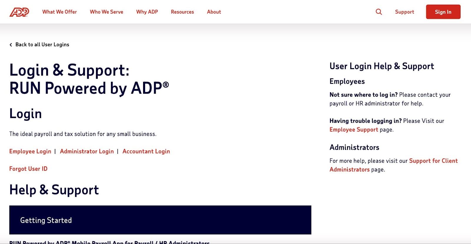 ADP RUN overview