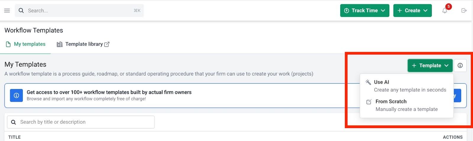 using AI to create workflow templates