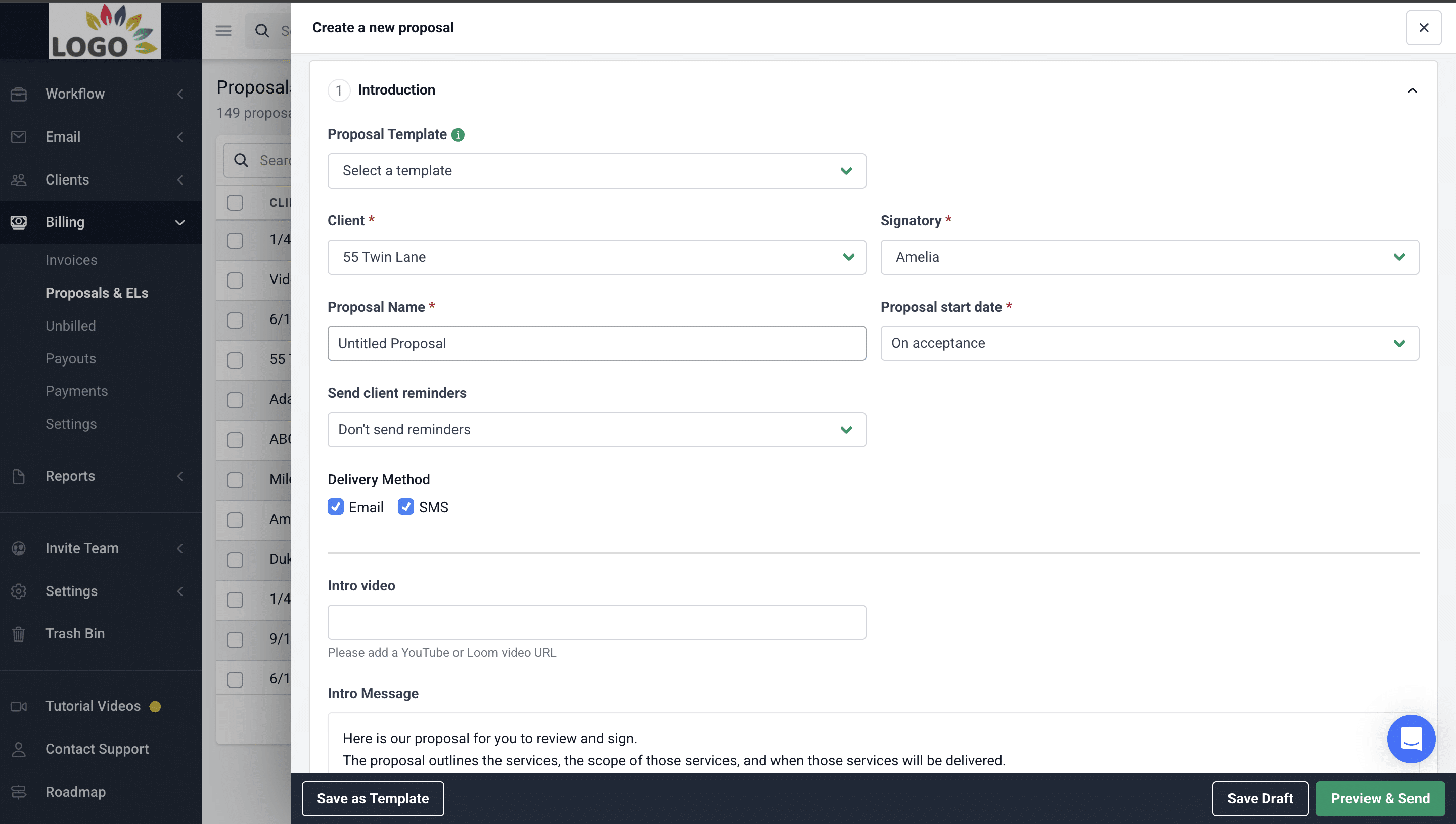 creating a proposal using Financial Cents