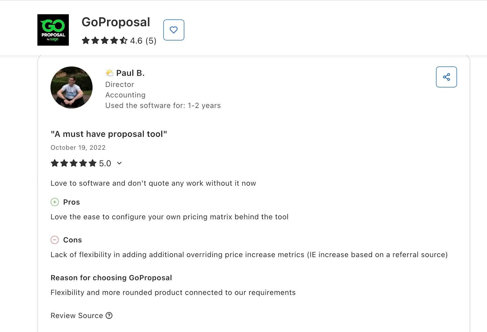 customer review of GoProposal