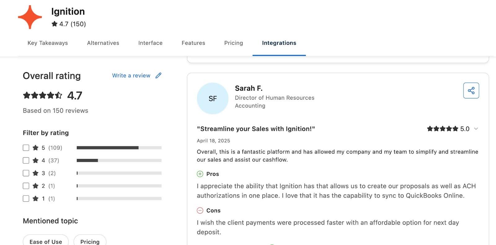 customer review of Ignition