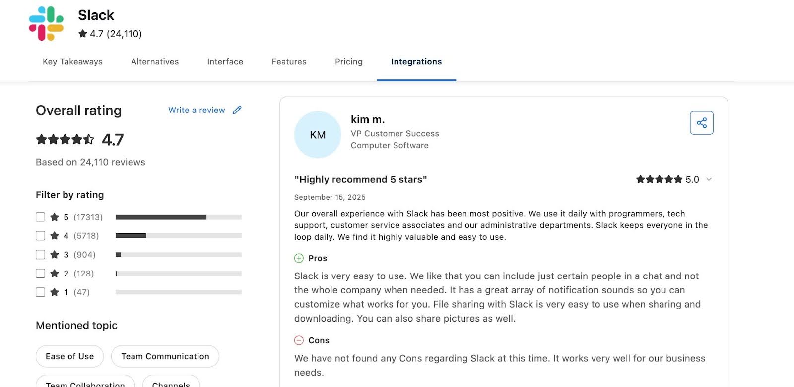 customer review of slack