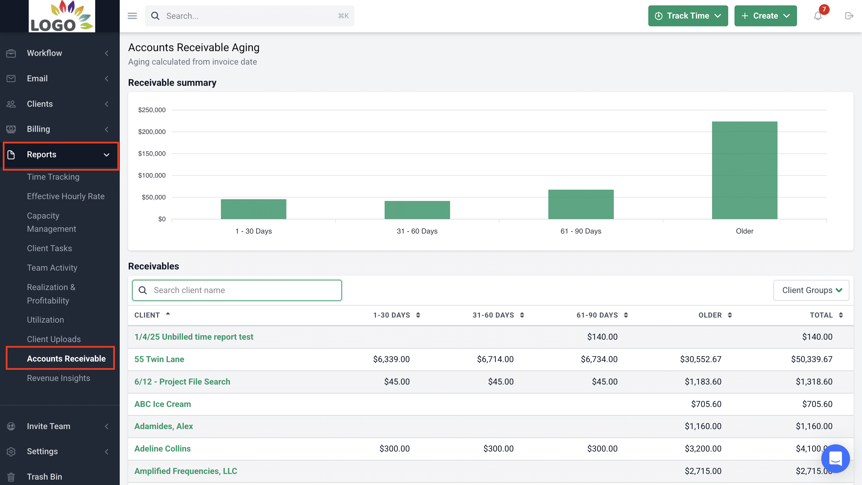reporting feature in Financial Cents