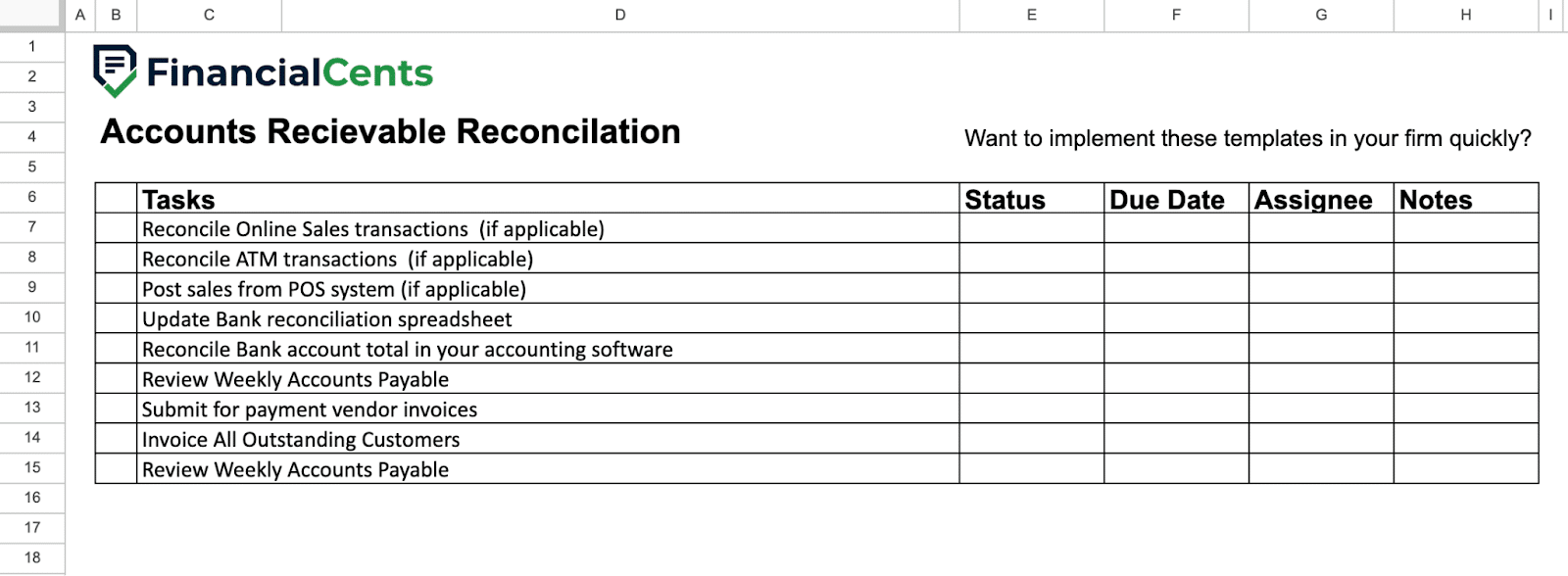 accounts receivable reconciliation checklist