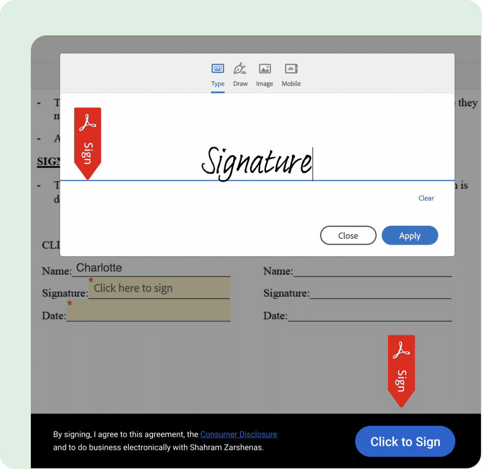Financial Cents e-signature snapshot
