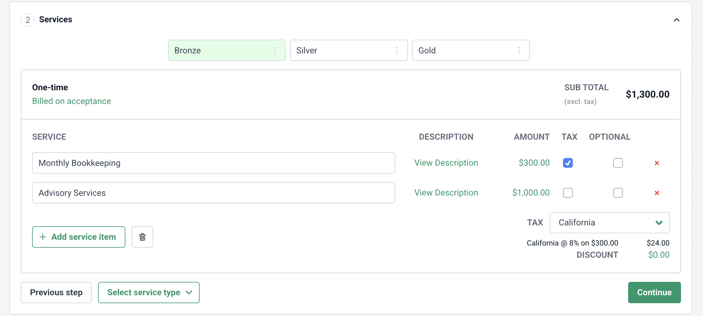 adding services to your proposal