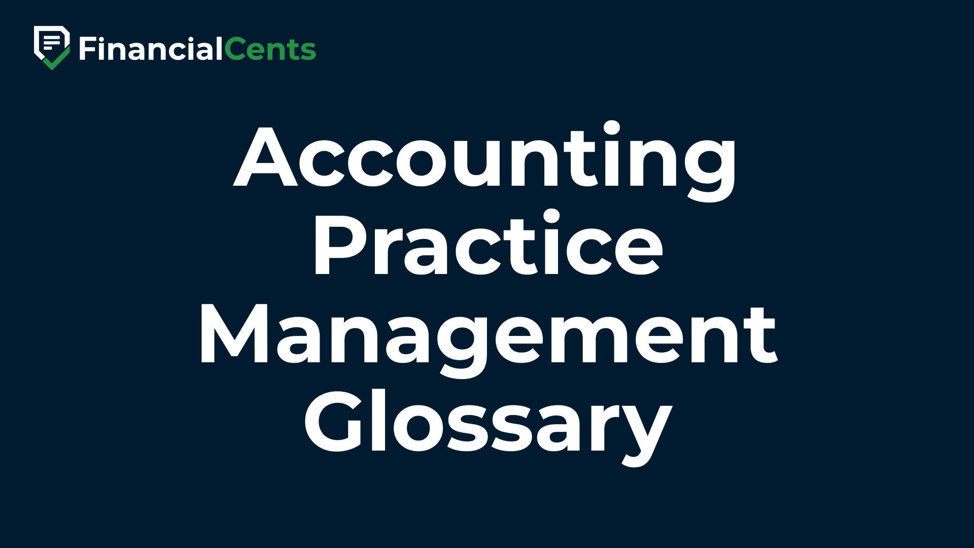 Accounting Practice Management Glossary cover