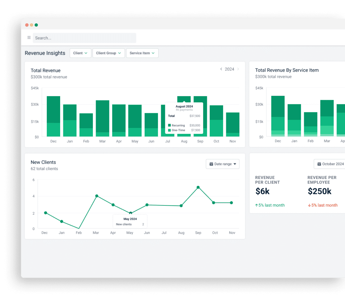 reporting and business insights in Financial Cents