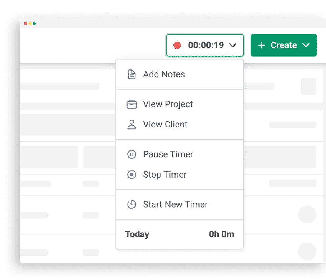 time tracking feature in Financial Cents