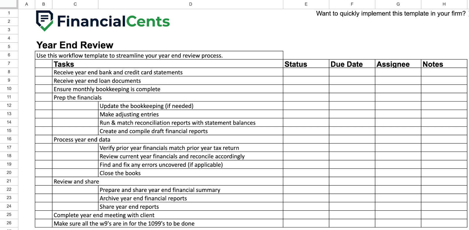 year end accounting worksheet