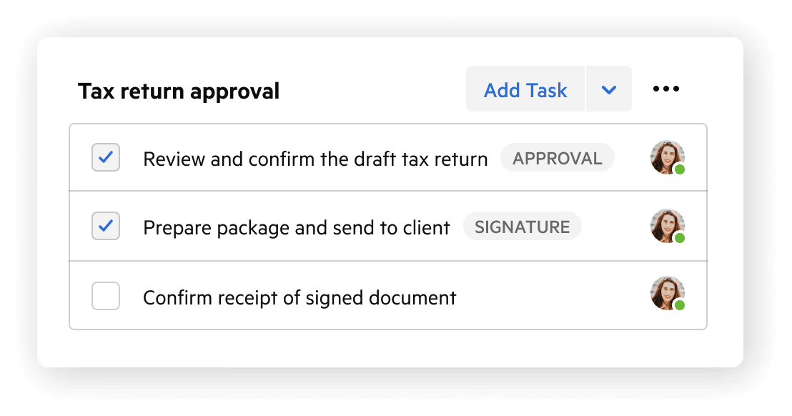 tracking client tasks in Karbon