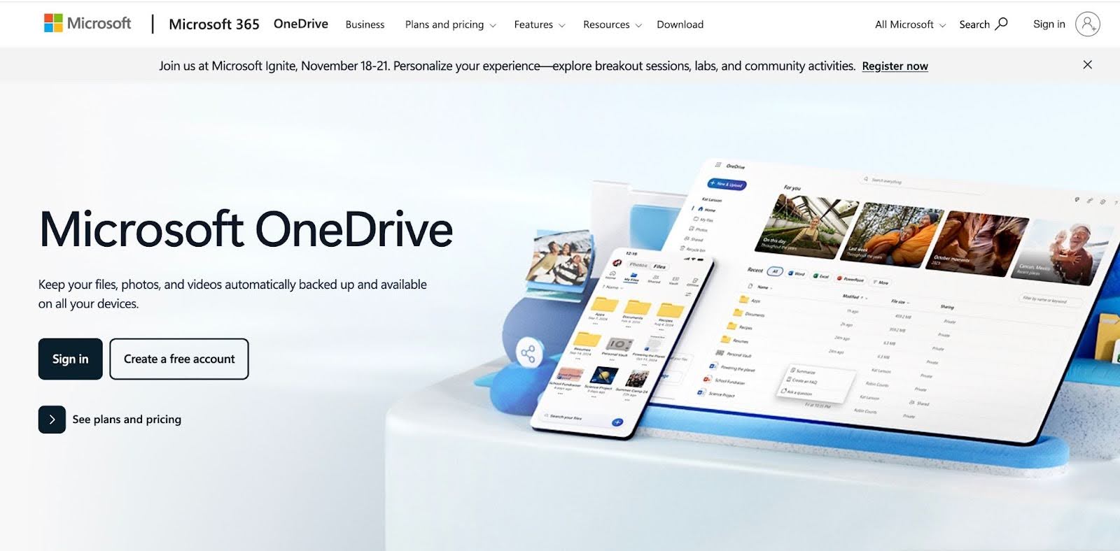 Microsoft OneDrive snapshot