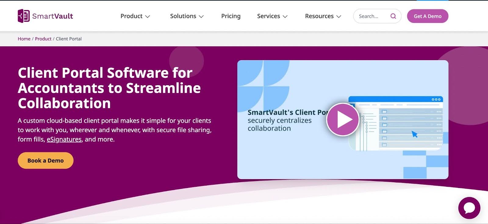 smartvault's client portal software for accountants