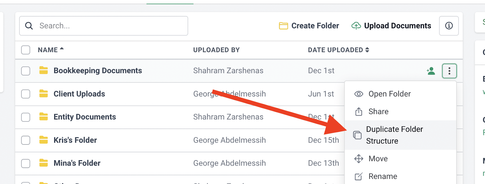 auto duplicating folder structures in Financial Cents